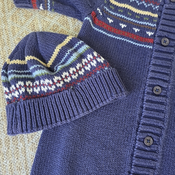 Navy Sweater Baby one-piece | 6 months | Jaquard Design - Picture 4 of 8